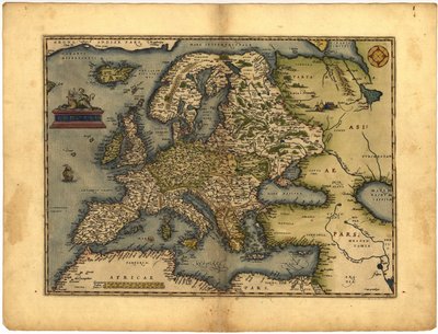 亚伯拉罕奥特利乌斯的欧洲地图（ 作者 Abraham Ortelius